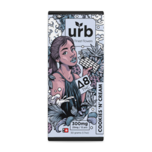 Urb Delta 8 THC Cookies and Cream Chocolate Bar