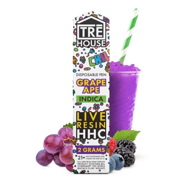 TreHouse Live Resin HHC Disposable Vape Pen Grape Ape