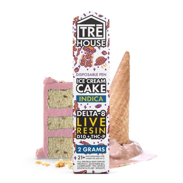 TreHouse Live Resin delta 8 thc disposable vape pen Ice Cream Cake