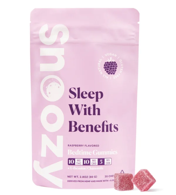 Snoozy delta 9 thc nighttime gummies with CBN and CBD