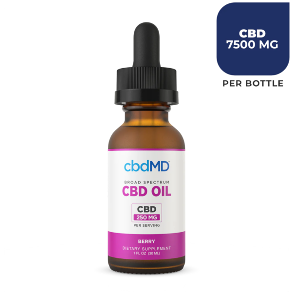 CBDmd Broad spectrum CBD oil tincture in berry flavor 7500mg
