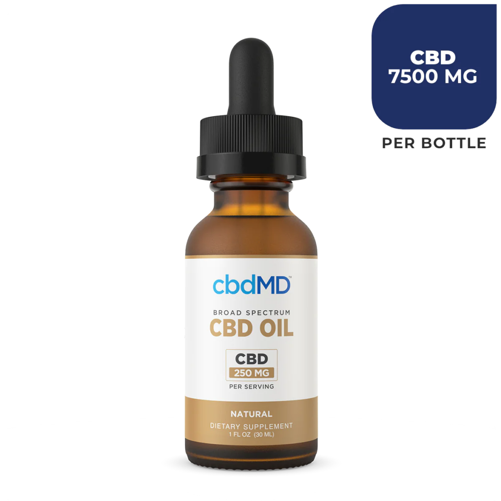 CBDmd Broad spectrum CBD oil tincture in natural flavor 7500mg
