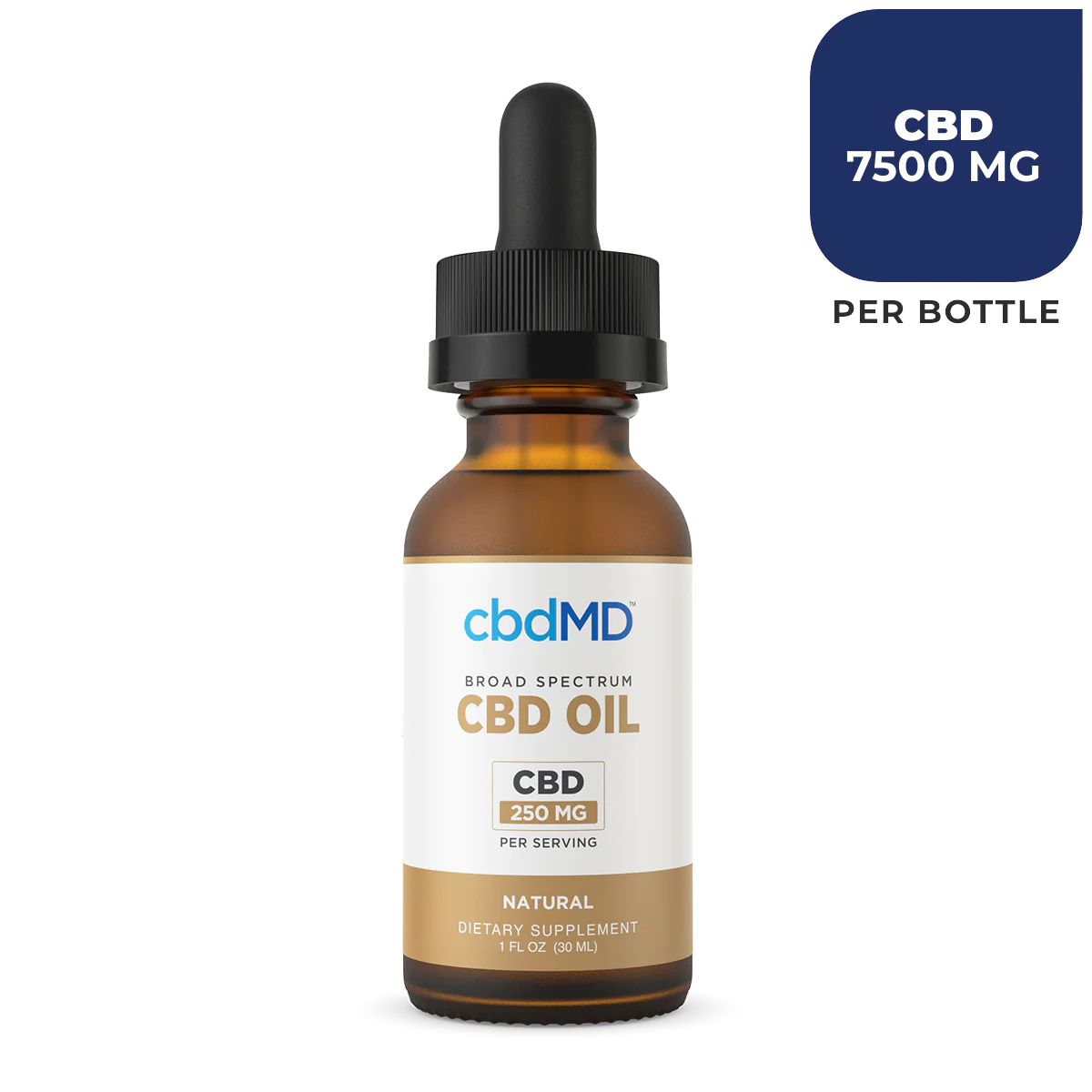 CBDmd Broad spectrum CBD oil tincture in natural flavor 7500mg