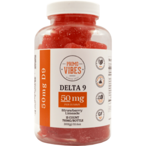 Primo Vibes Delta 9 THC gummies 50mg Strawberry Lime