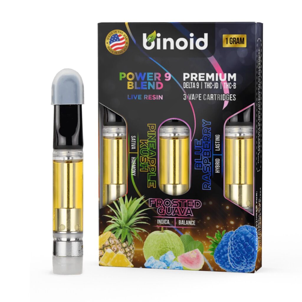 Binoid Power 9 Blend Vape Cartridges 3-Pack