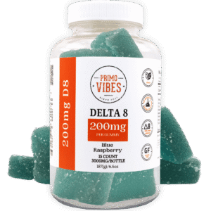 Primo Vibes 200mg Delta 8 THC Gummies Blue Raspberry