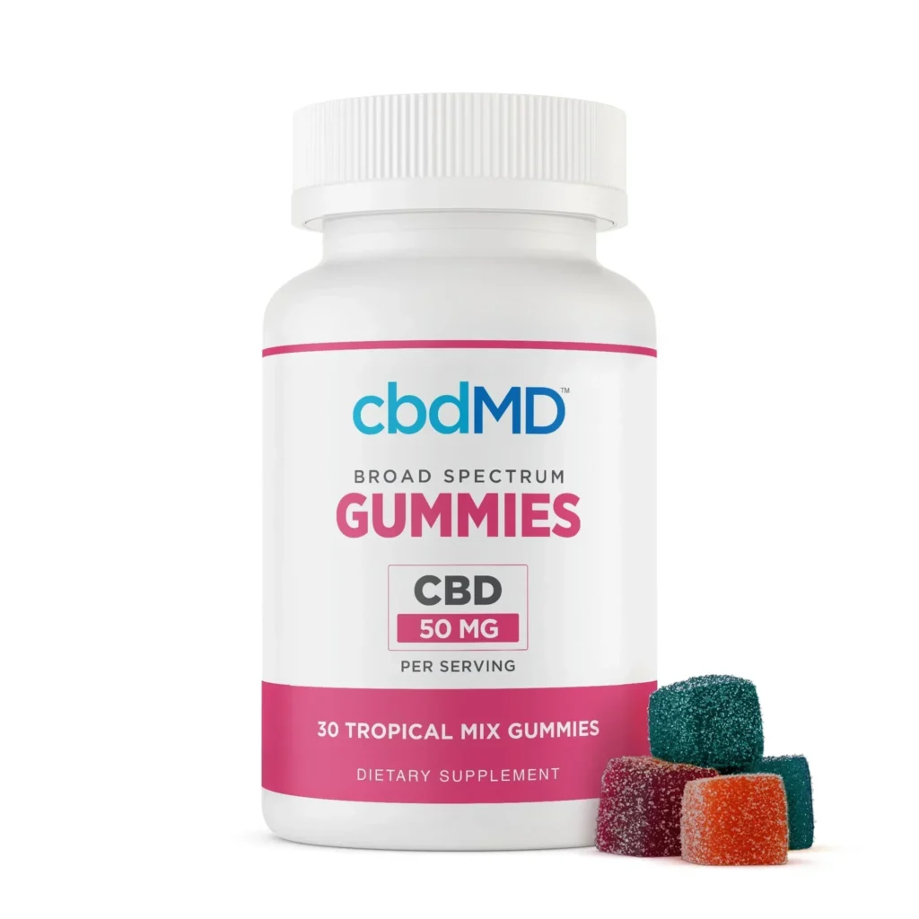 CBDMd Broad Spectrum CBD Gummies Tropical Mix 1500mg